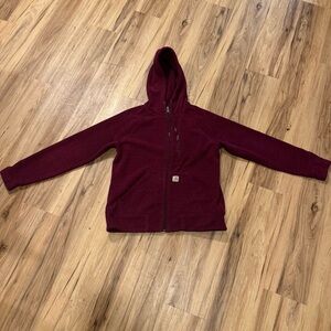 Carhartt Womens Kentwood Fleece Hooded Jacket Full Zip Purple Medium